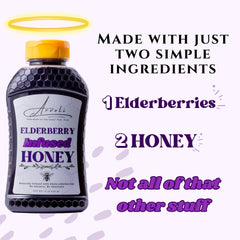 Arvoli Elderberry Honey on toast, adding a sweet-tart breakfast touch.