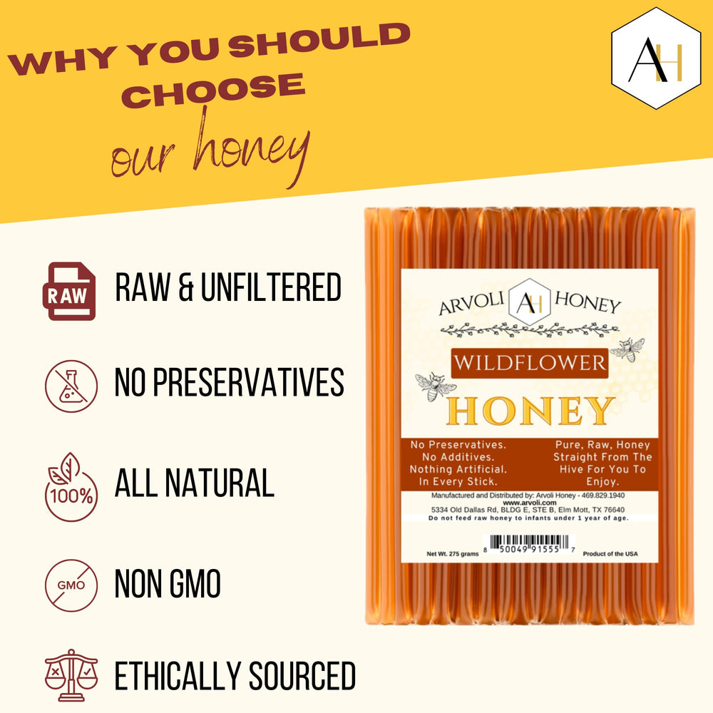 Arvoli Honey Sticks tea cup pour demonstrates quick sweetness for hot beverages.