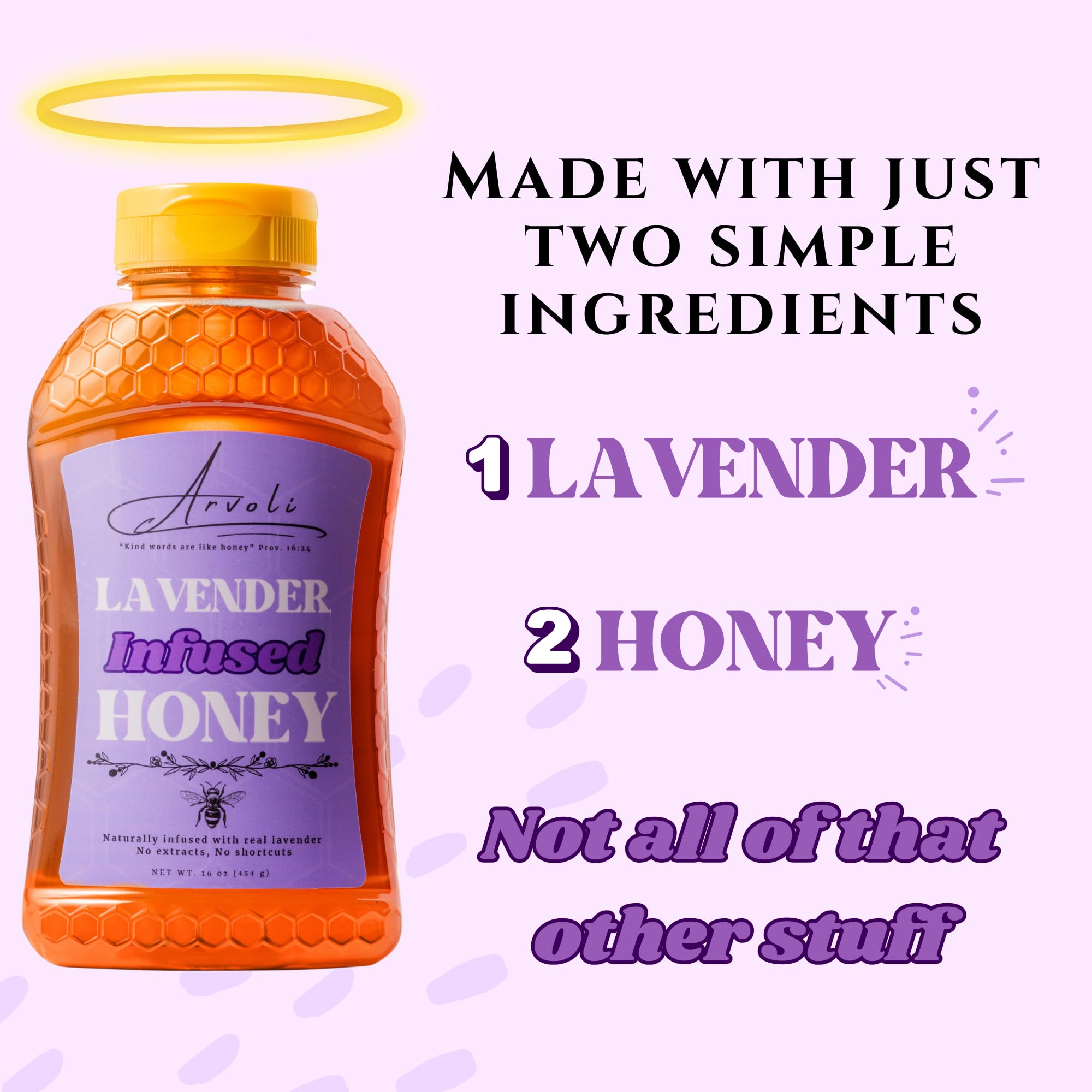 Arvoli Lavender Honey pour shot, highlighting floral infusion ideal for drinks.