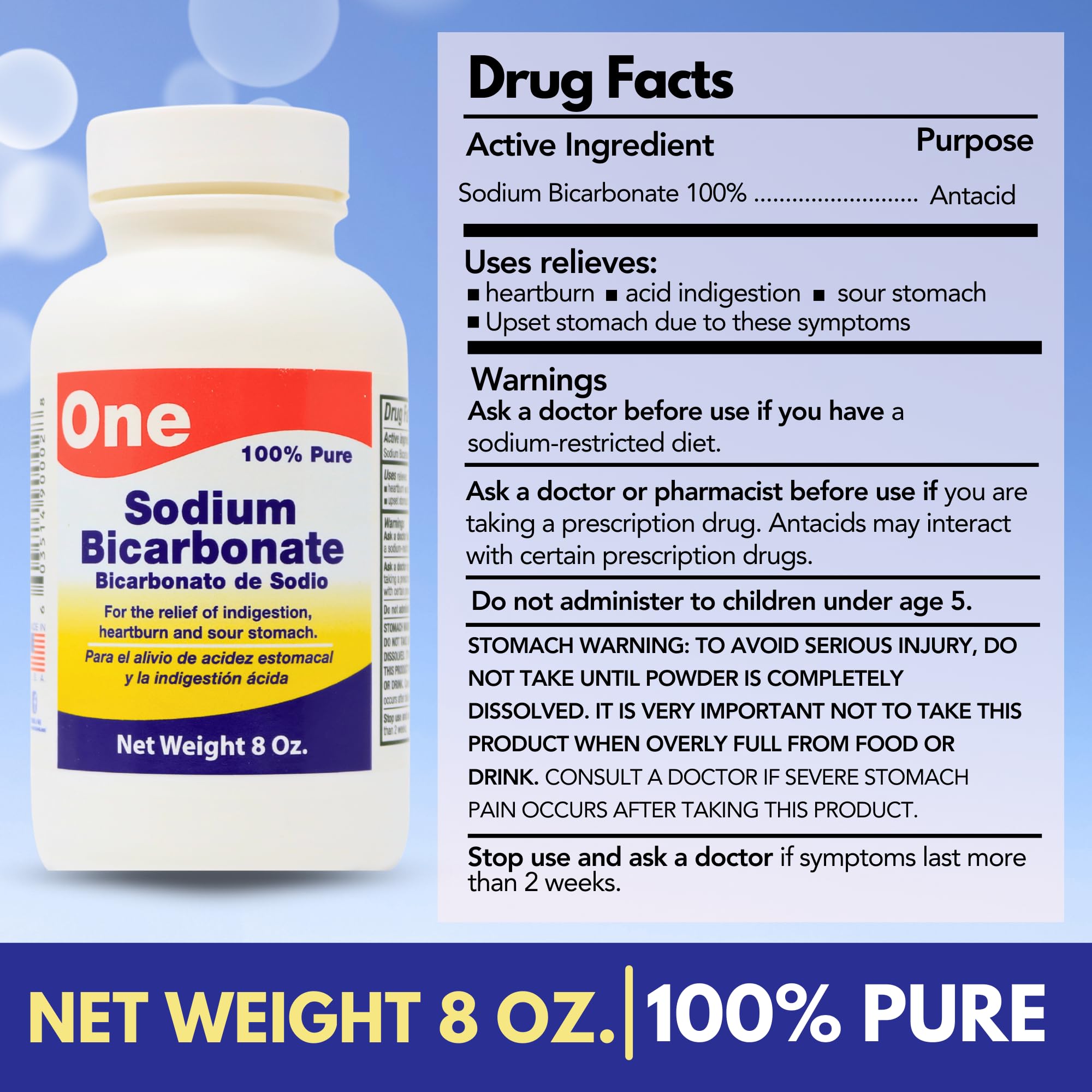 Arymar sodium bicarbonate in kitchen use image emphasizes rise for fluffy baked goods.