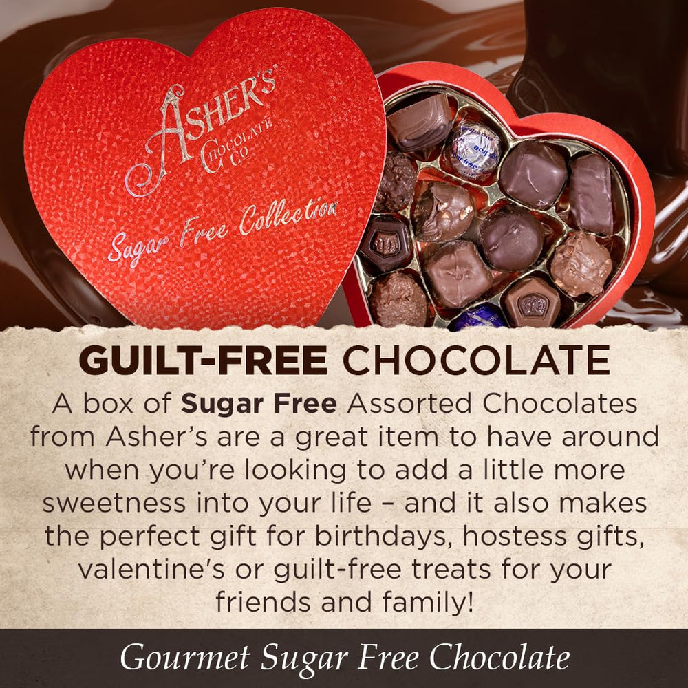 Asher's caramels, buttercreams, toffees and truffles in one sugar-free assortment