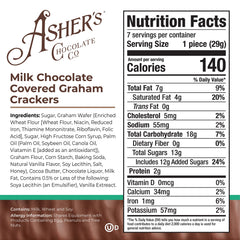 Asher's Chocolates milk chocolate dipped graham cracker detail, a premium snack for entertaining.