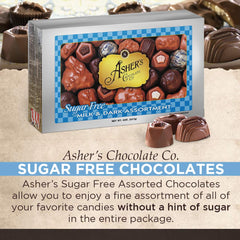Asher's Sugar Free Dark Chocolates selection close-up.