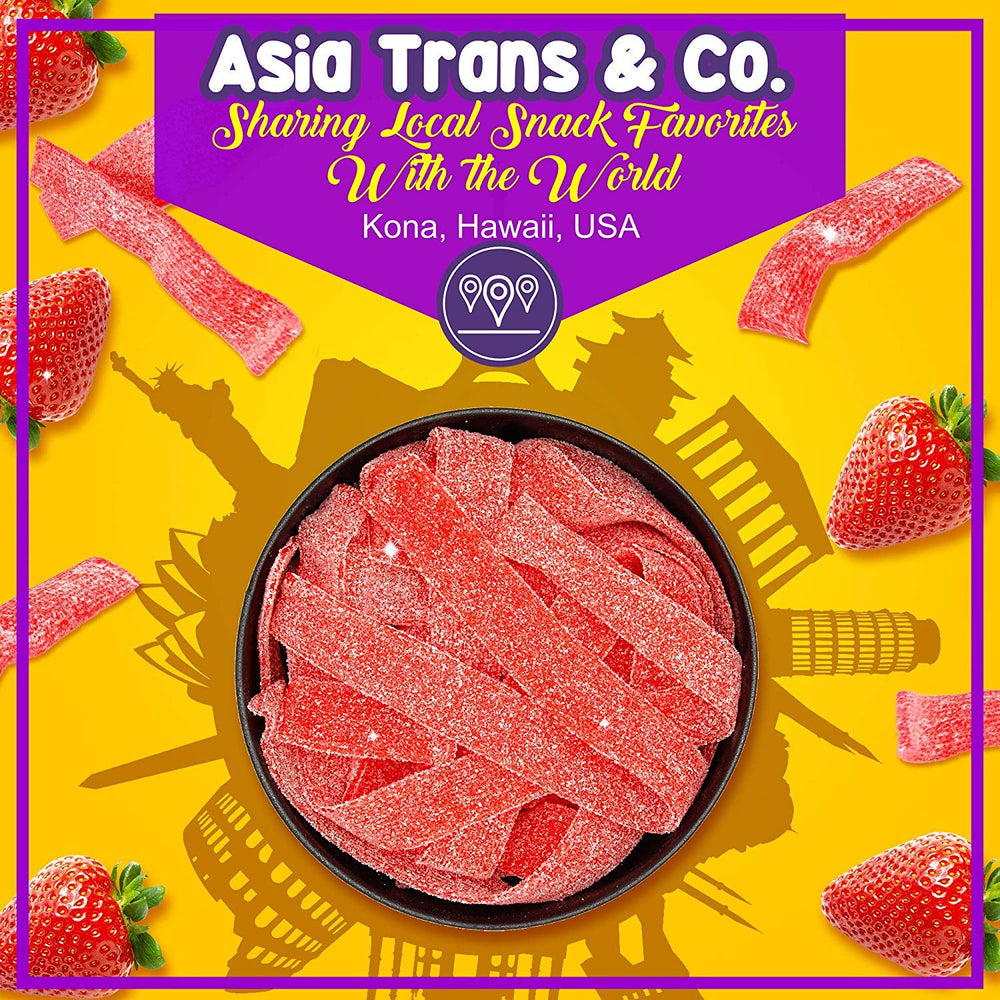 Asia Trans Li Hing Mui Strawberry Belts gift-ready packaging for gifting.