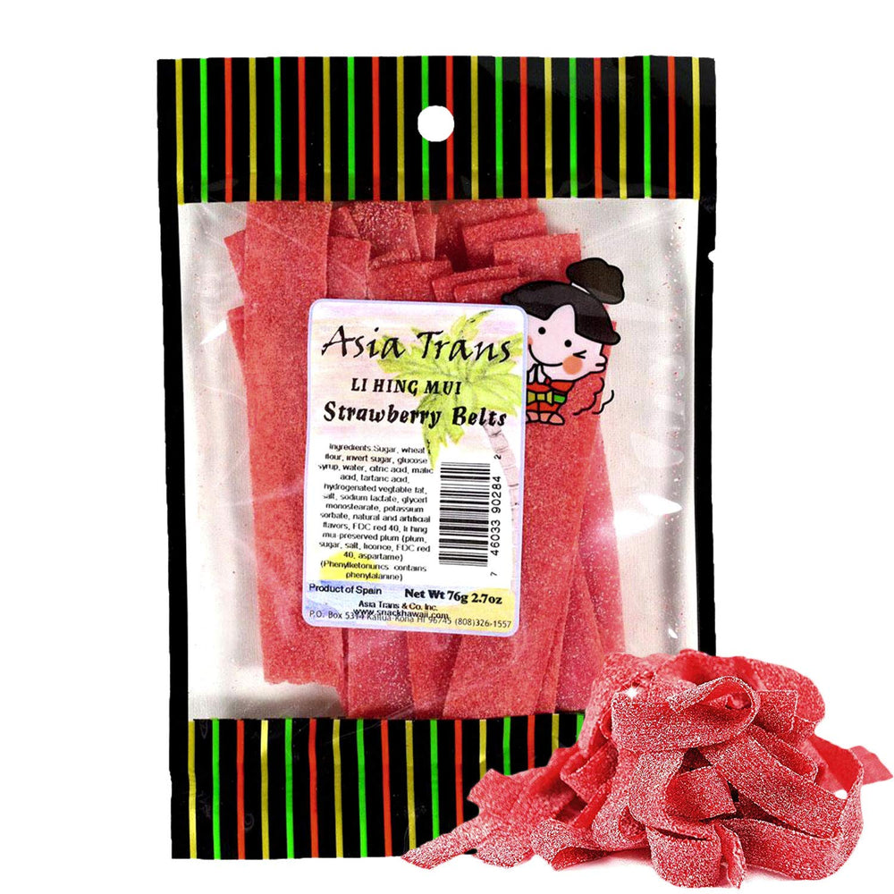 Asia Trans Li Hing Mui Strawberry Belts pack ready for sharing.