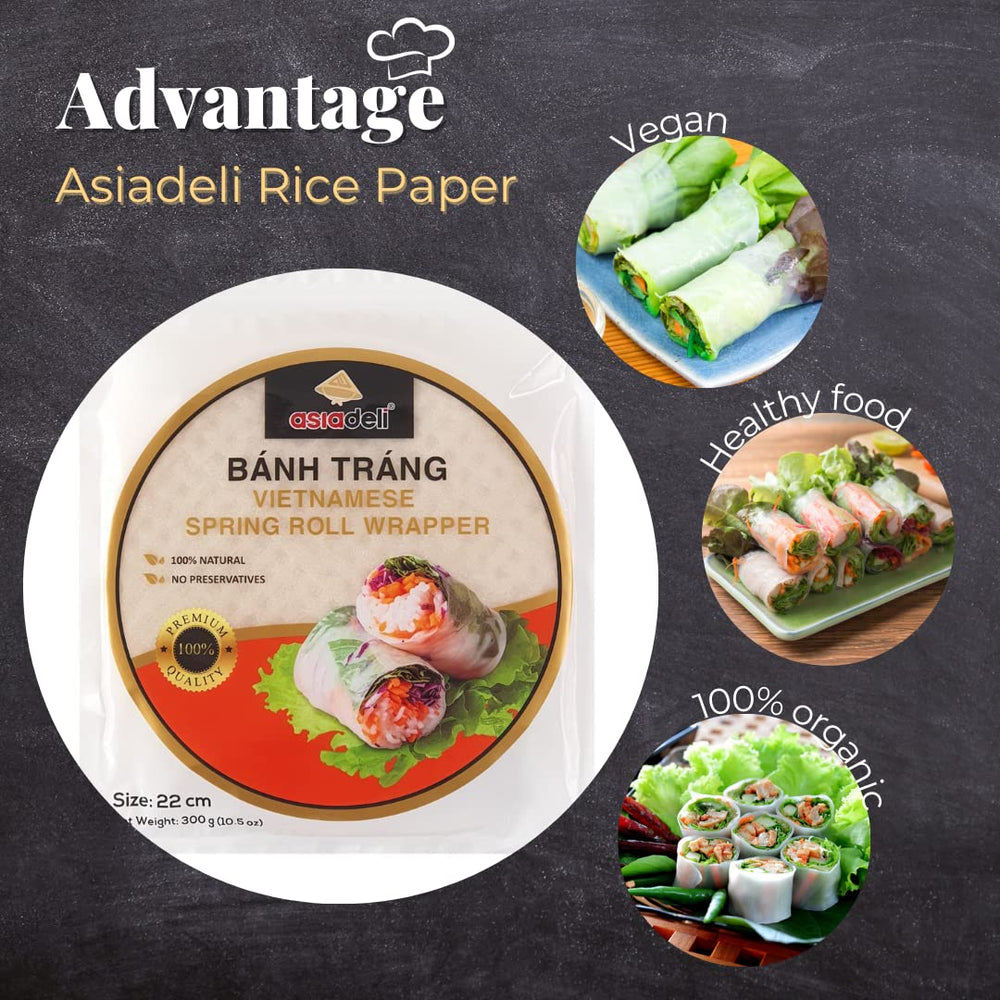 Asiadeli rice paper rolled with vermicelli and herbs for light meals