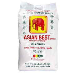 Asian Best Jasmine Rice 25 lb bag with premium long grains for versatile meals.