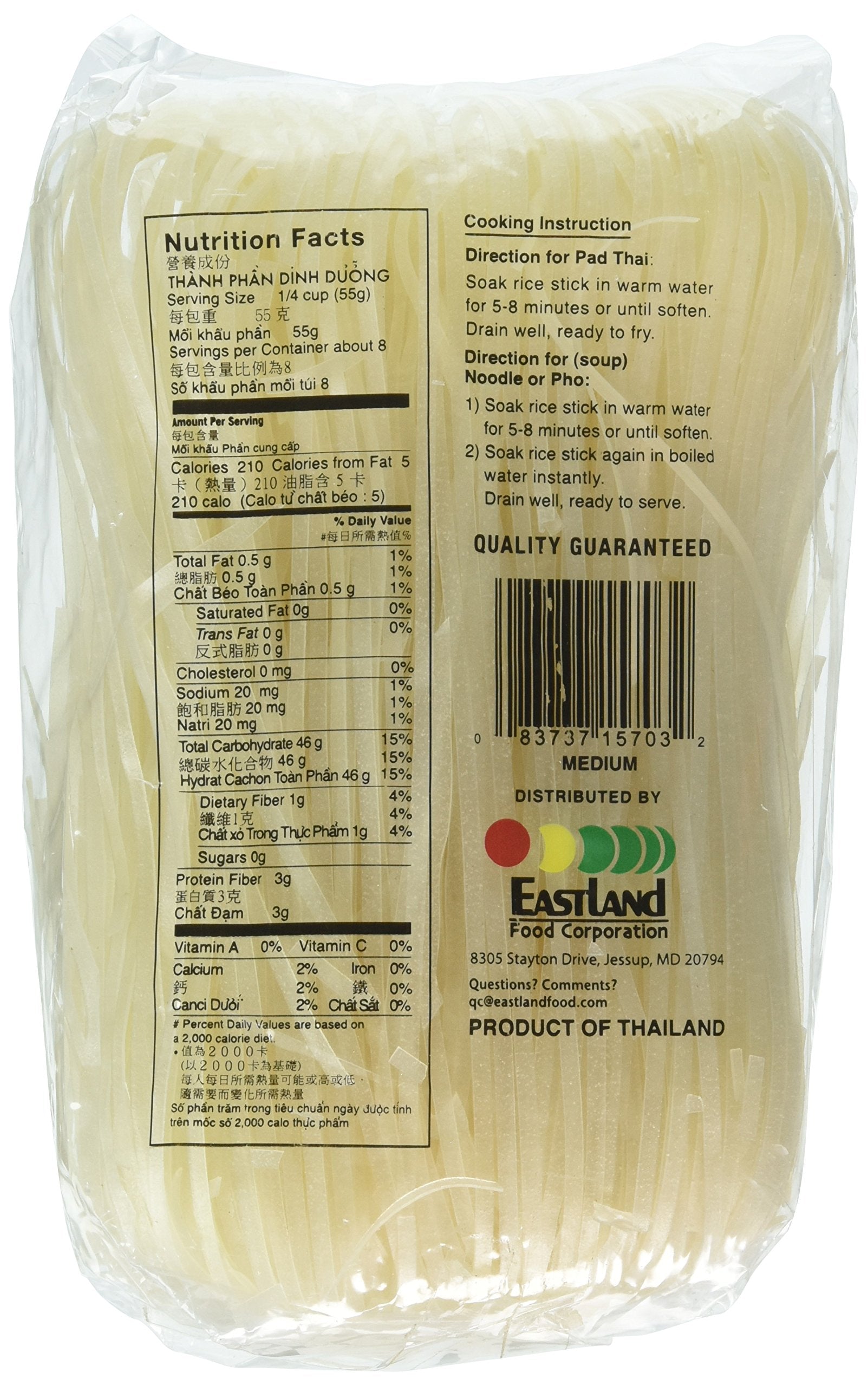 Asian Best premium rice stick noodles, uncooked, ready to soak and stir for quick meals.