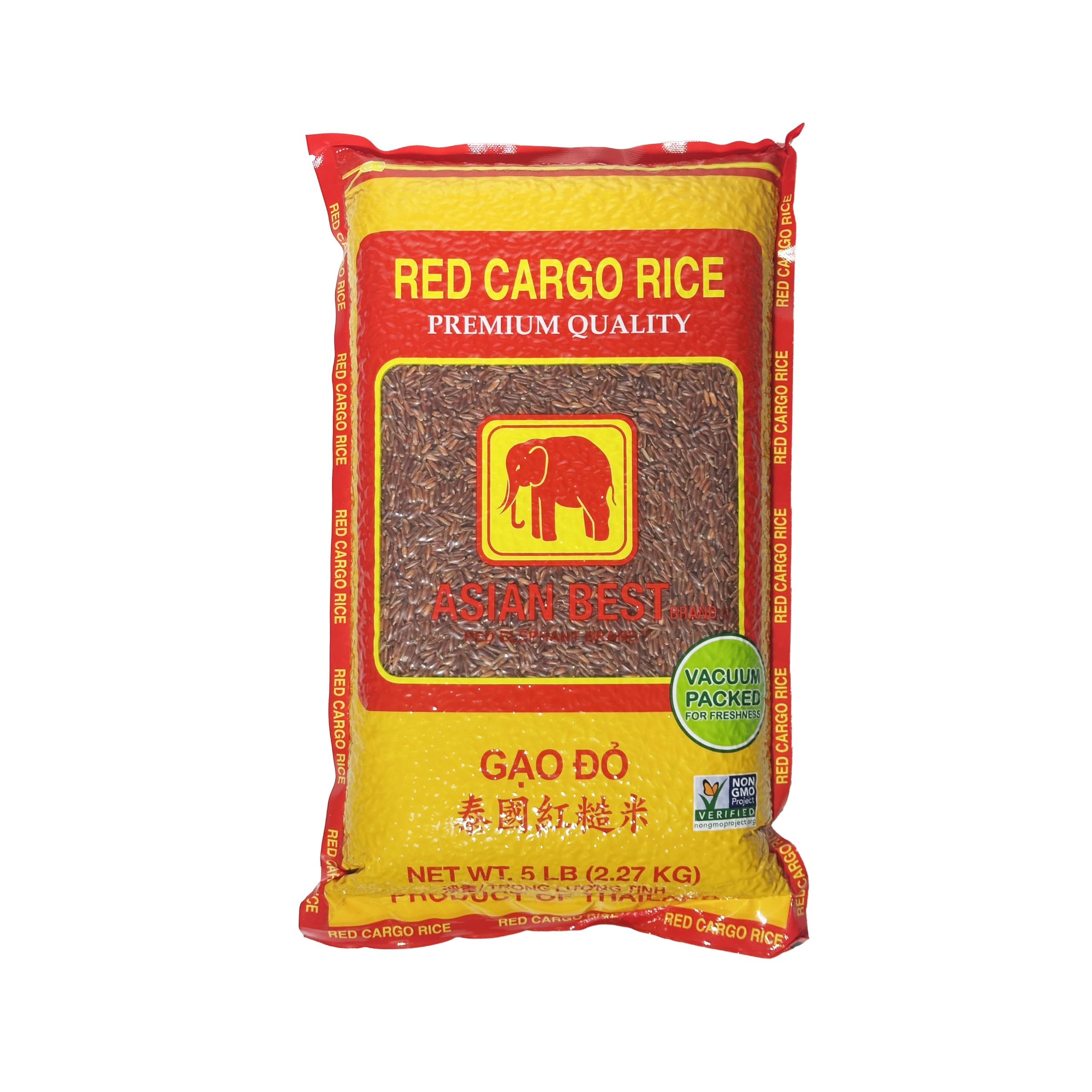 Asian Best Red Rice bag highlighting whole grain nutrition and gluten-free benefits