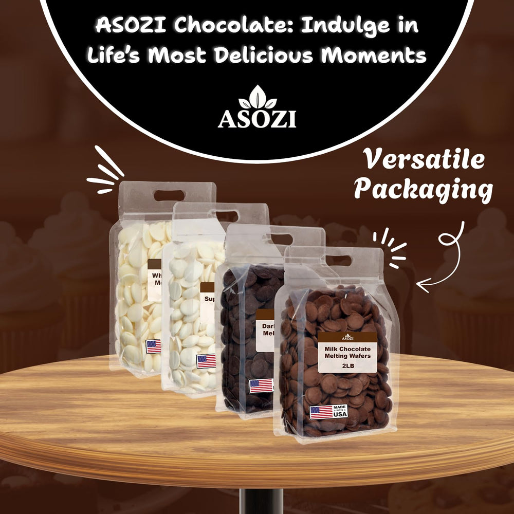 Bulk ASOZI white chocolate wafers in a 2lb bag for large batches