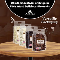Bulk ASOZI white chocolate wafers in a 2lb bag for large batches