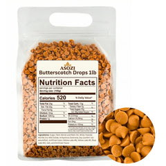 ASOZI butterscotch chips 1lb pack; creamy melt for rich baking