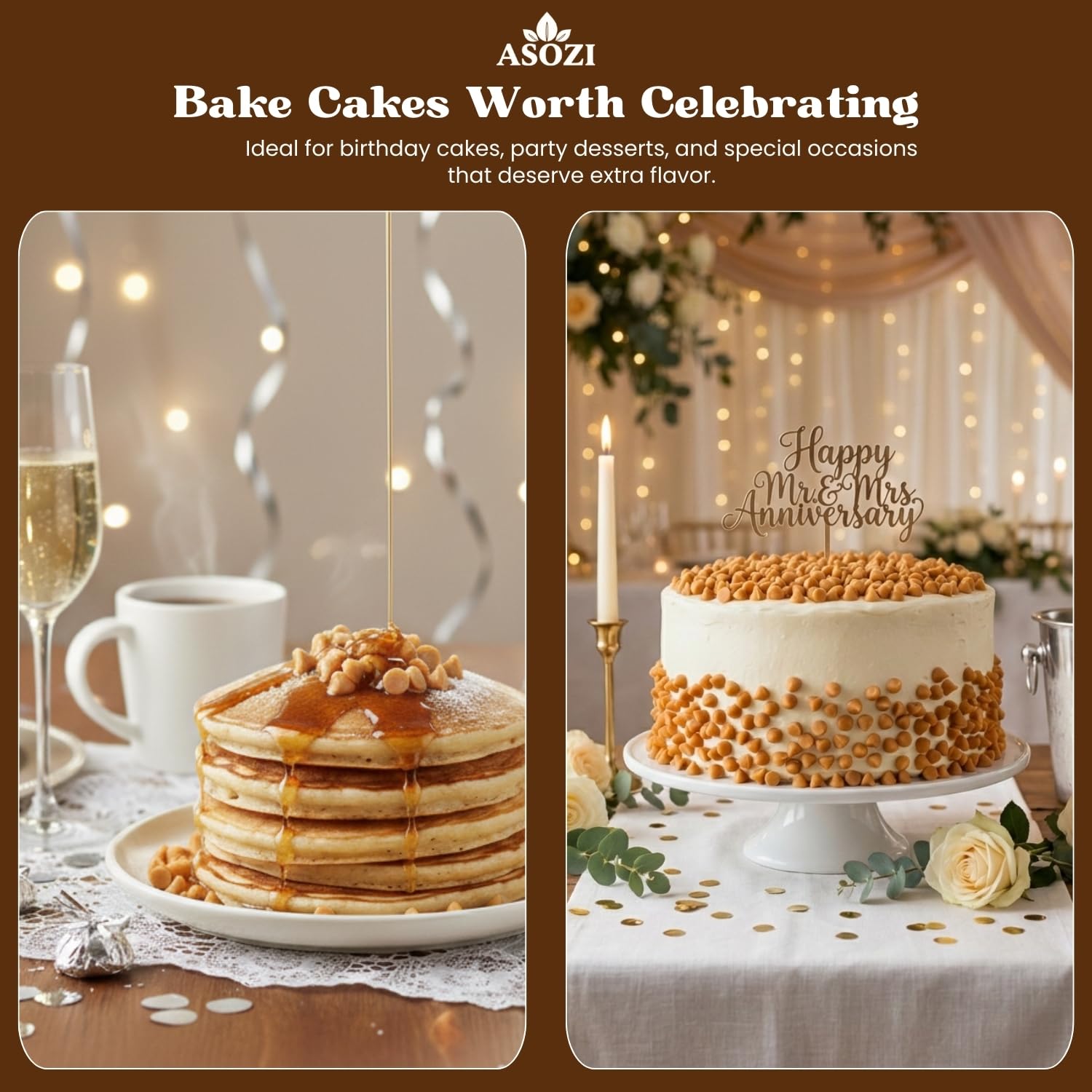 ASOZI butterscotch chips on warm pancakes