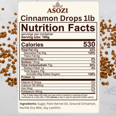 ASOZI cinnamon chips bag closeup: premium baking chips elevating cookies and desserts.