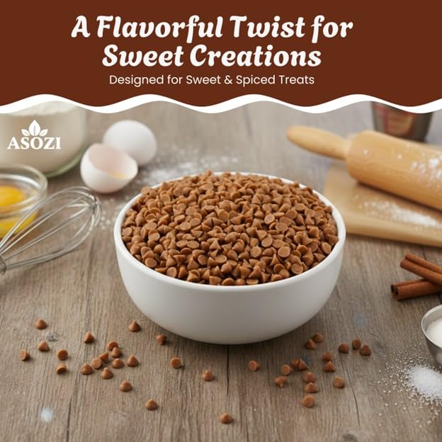 ASOZI cinnamon chips in cake batter: vibrant specks of spice for desserts.