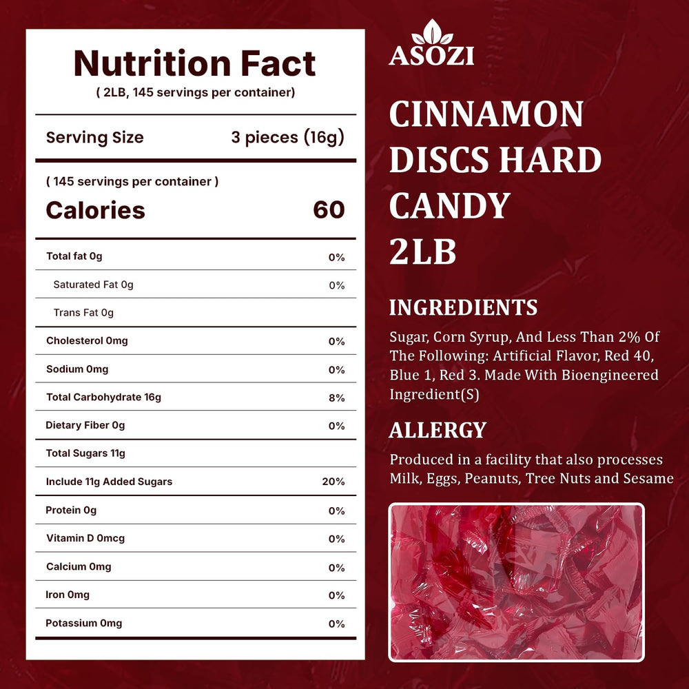 Individually wrapped ASOZI Cinnamon Discs for fresh snacking on the go.