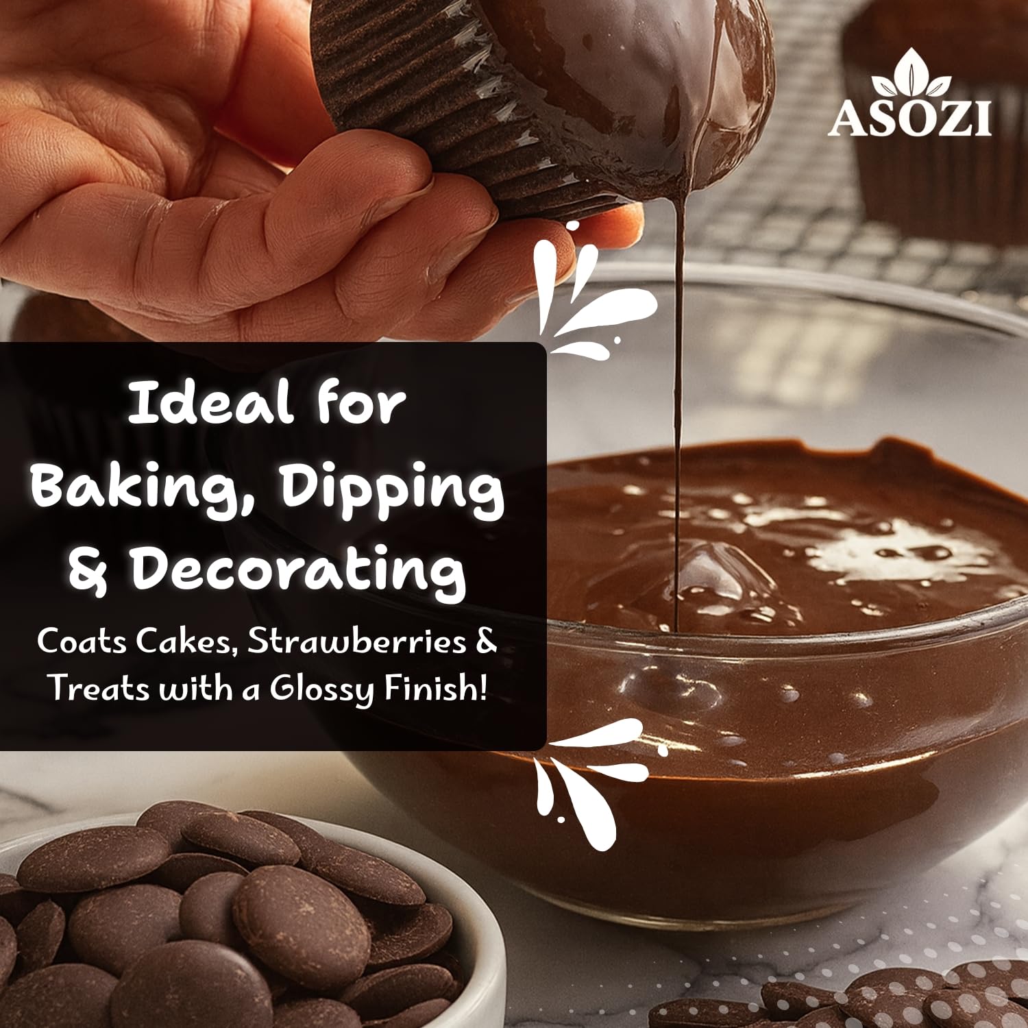 ASOZI dark chocolate wafers perfect for molding and making truffles at home.