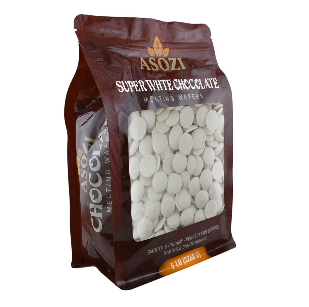 ASOZI white chocolate with a glossy finish for professional confections.