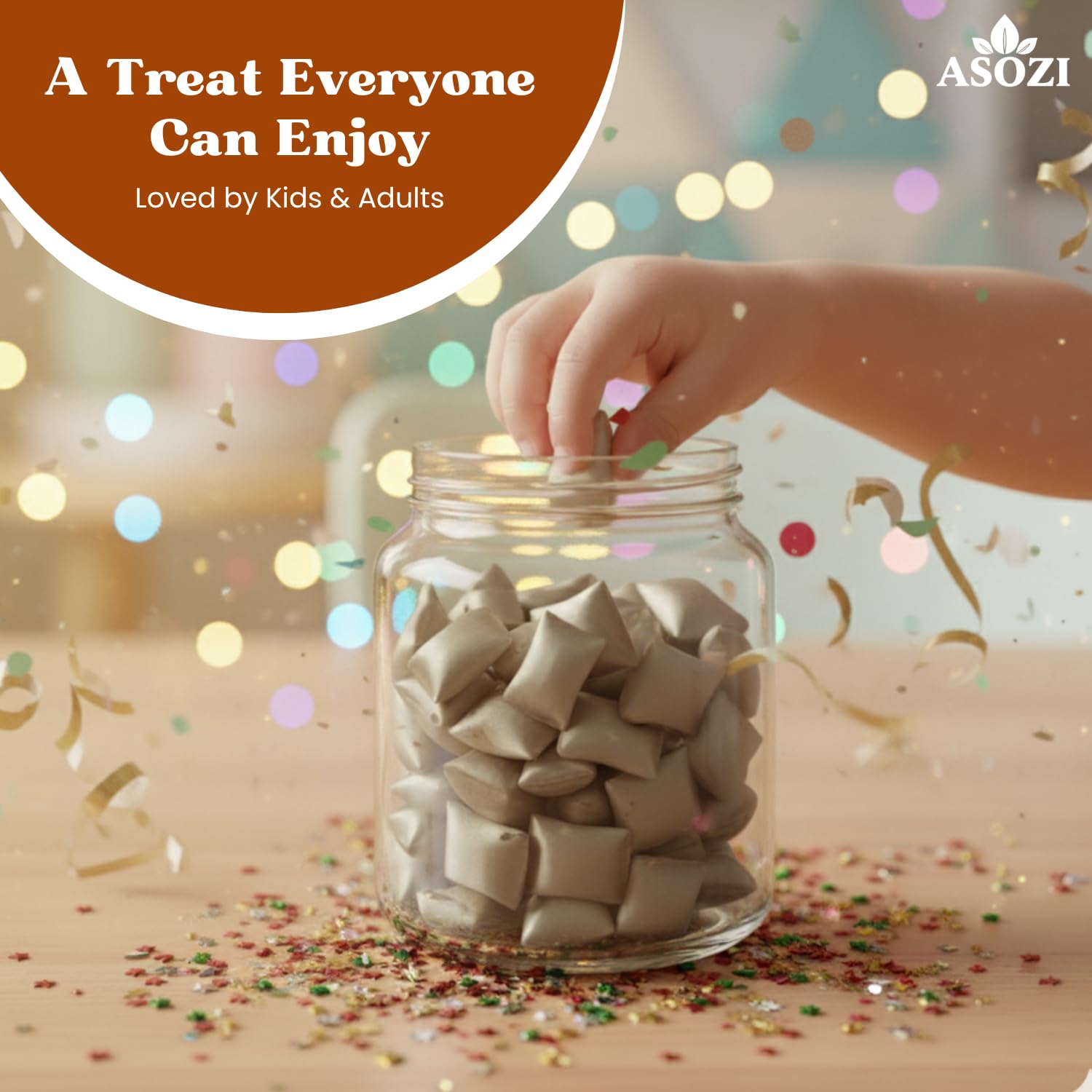 ASOZI Golden Crunchies 1lb pack, ideal for celebrations and gifting