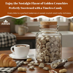 ASOZI Golden Crunchies peanut bars on a platter, golden and crunchy