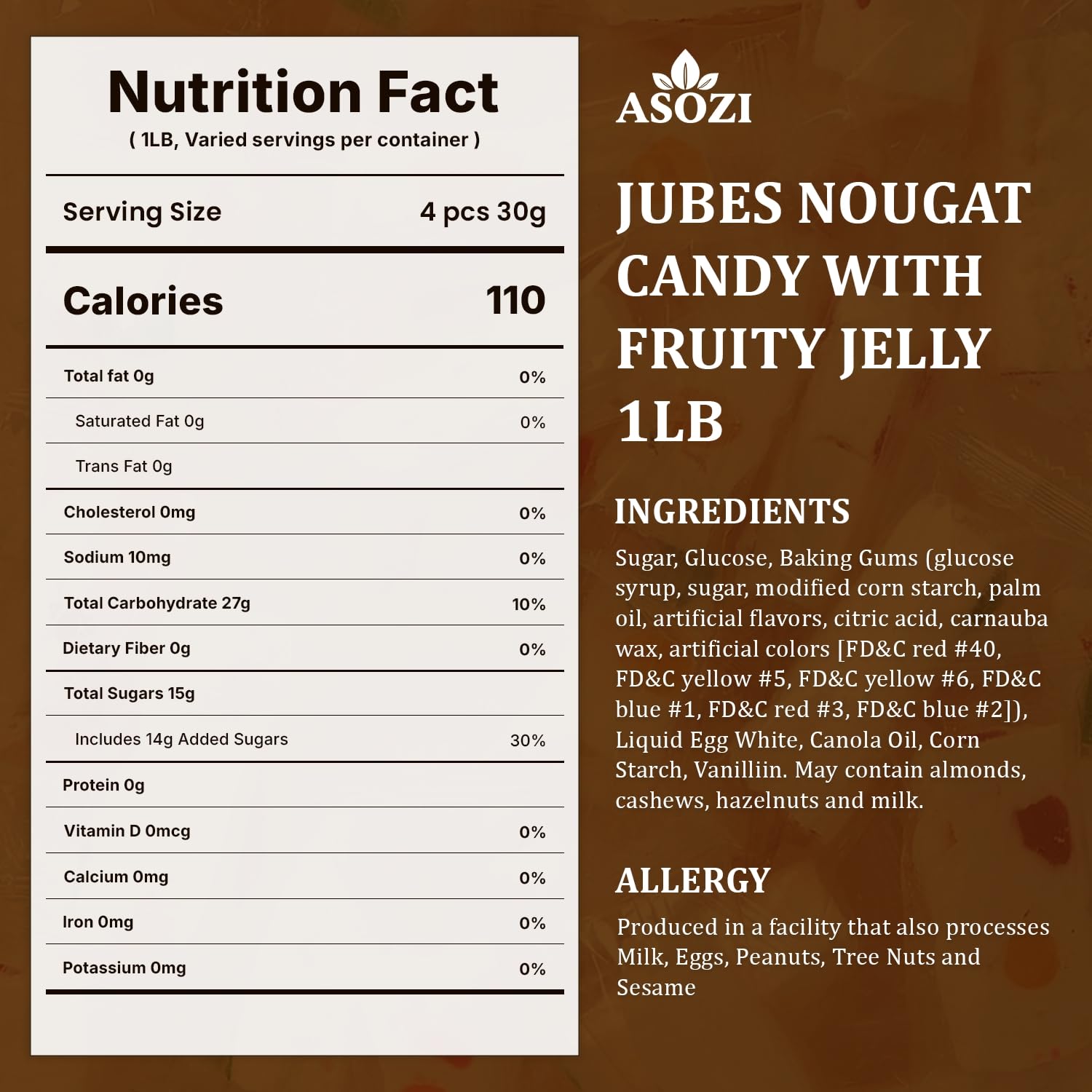 Soft, chewy nougat textures meet bright fruit flavors in ASOZI candy