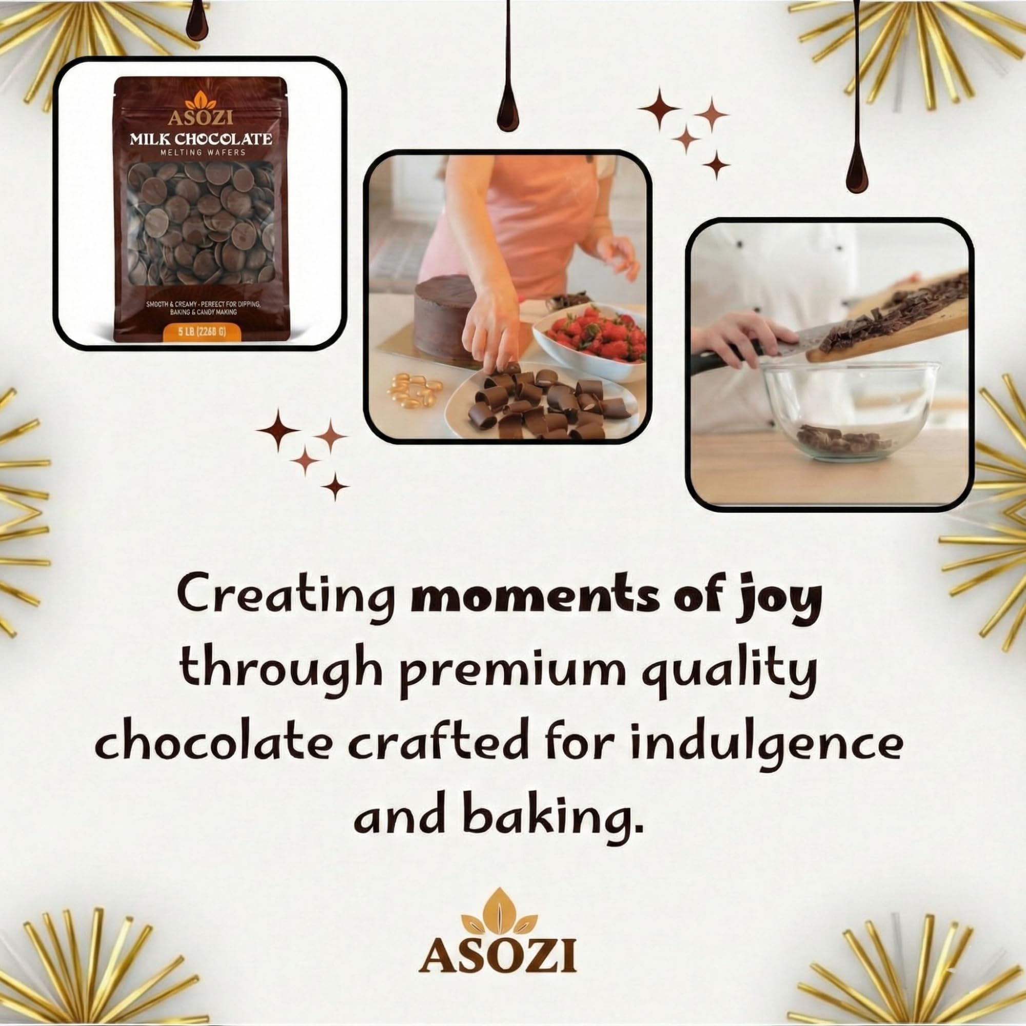 ASOZI wafers ideal for Dubai chocolate bars at home.