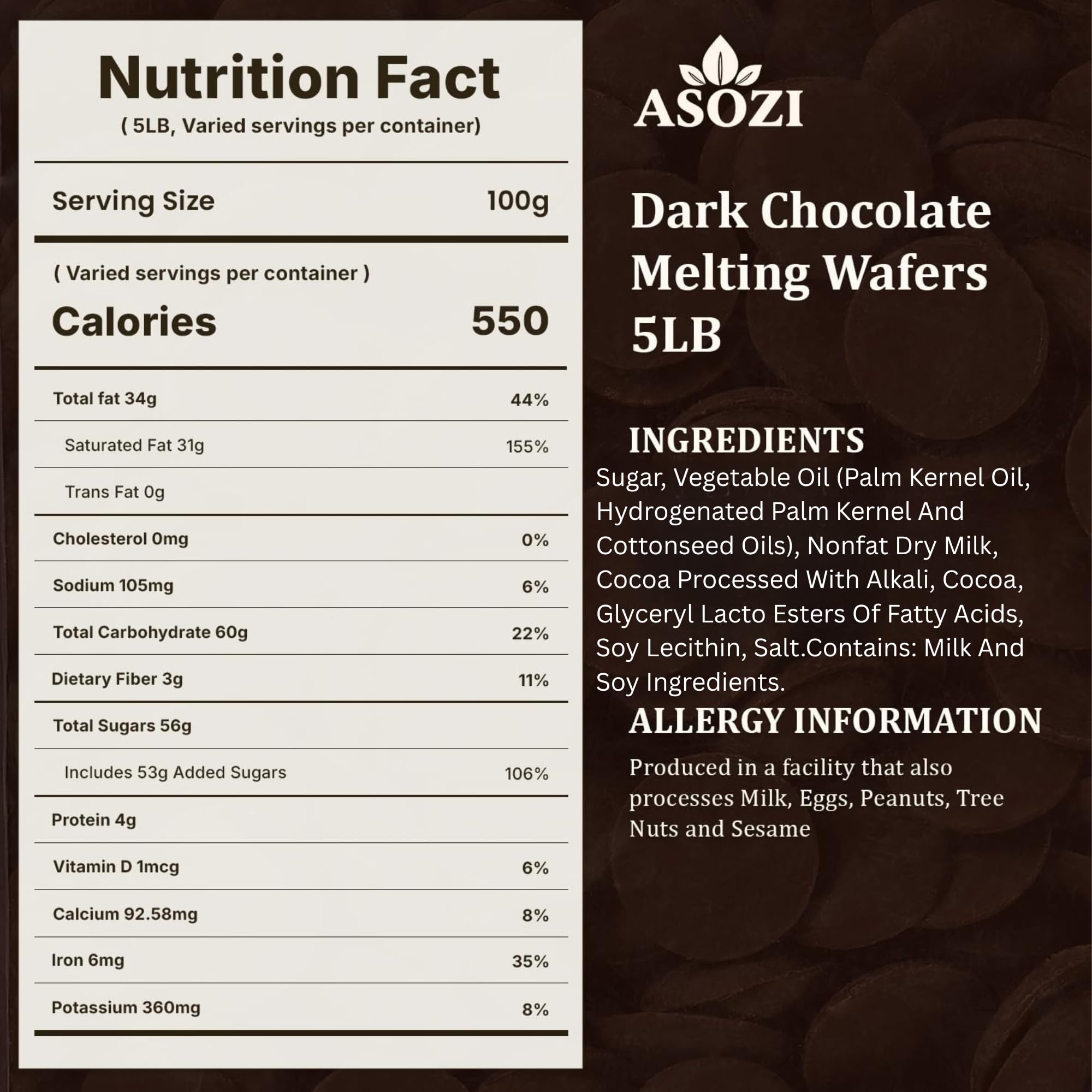 ASOZI smooth-melt chocolate for dipping and drizzling, ideal for glossy coatings.
