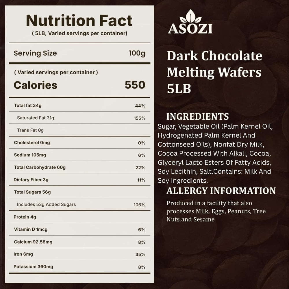 ASOZI smooth-melt chocolate for dipping and drizzling, ideal for glossy coatings.
