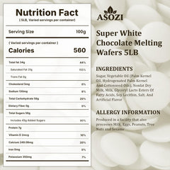 ASOZI Super White Chocolate Wafers offer even melt for perfect cookies.