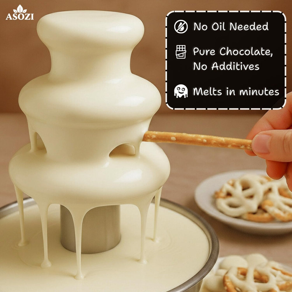 ASOZI white chocolate melts closeup shows smooth texture for glossy coatings.