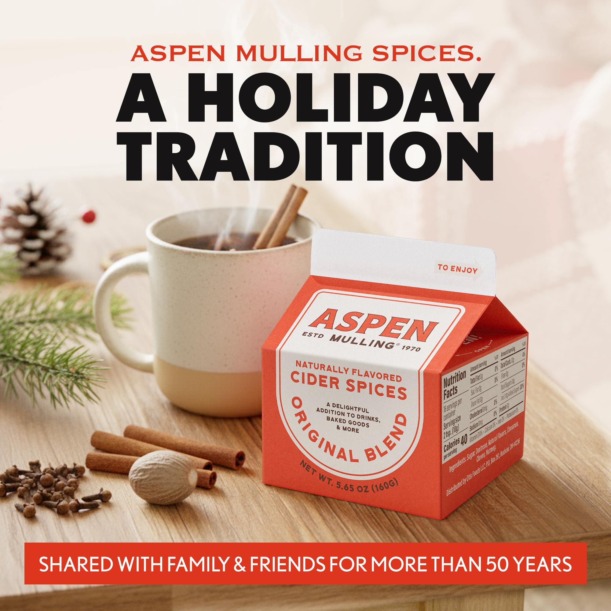Spoon-dispense setup makes Aspen Mulling Original Blend easy to measure