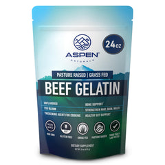 Aspen Naturals beef gelatin powder poured for silky sauces
