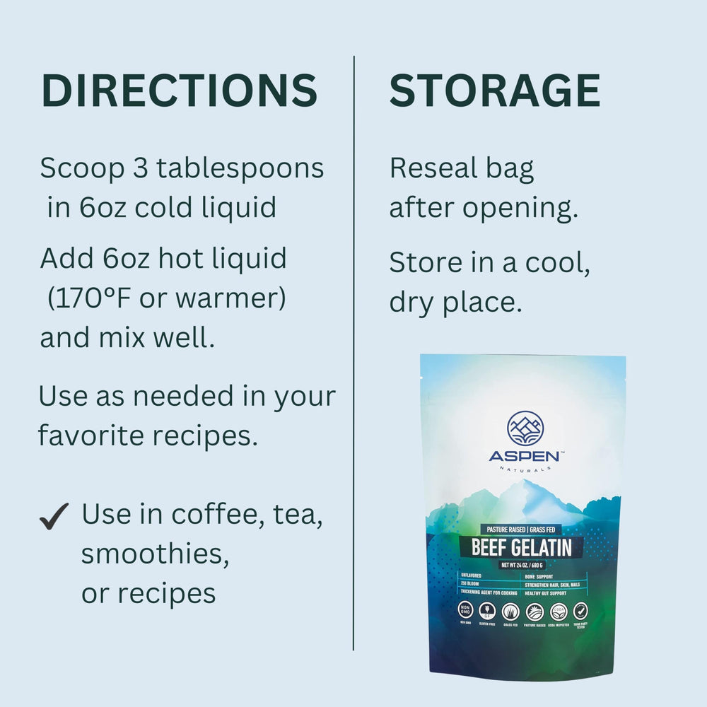 Aspen Naturals gelatin powder used in marshmallows for gentle set