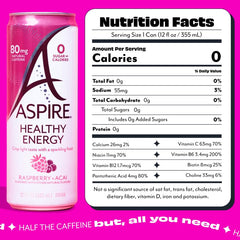 ASPIRE energy drink glass showing a crisp, sparkling finish for daily focus