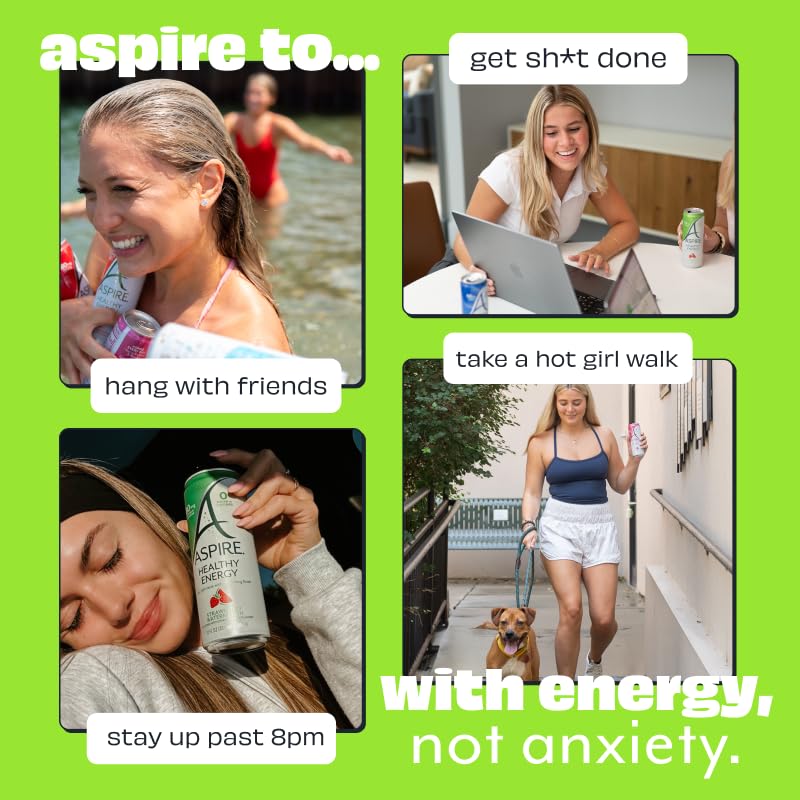 Aspire Strawberry Watermelon lifestyle scene with active user enjoying a refreshing energy drink
