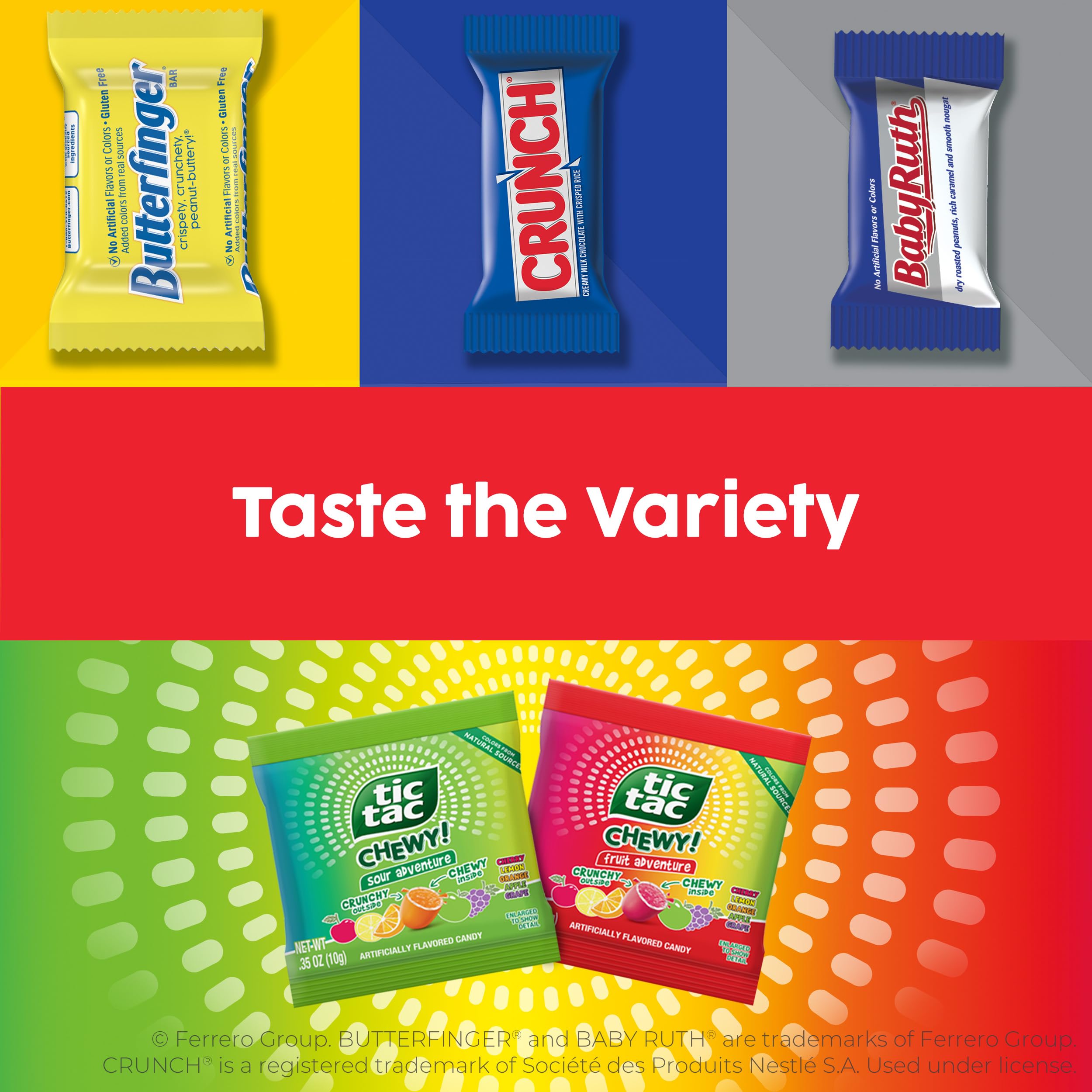 Assorted fun-size candy bag ready for sharing.