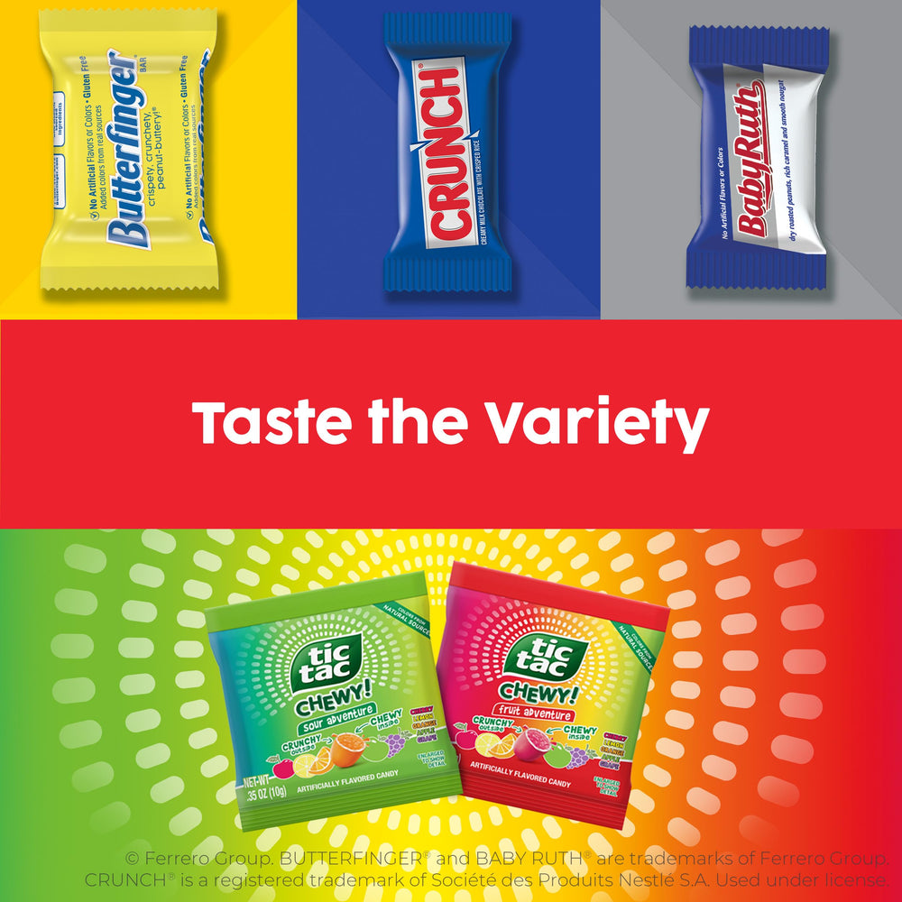 Assorted fun-size candy bag ready for sharing.