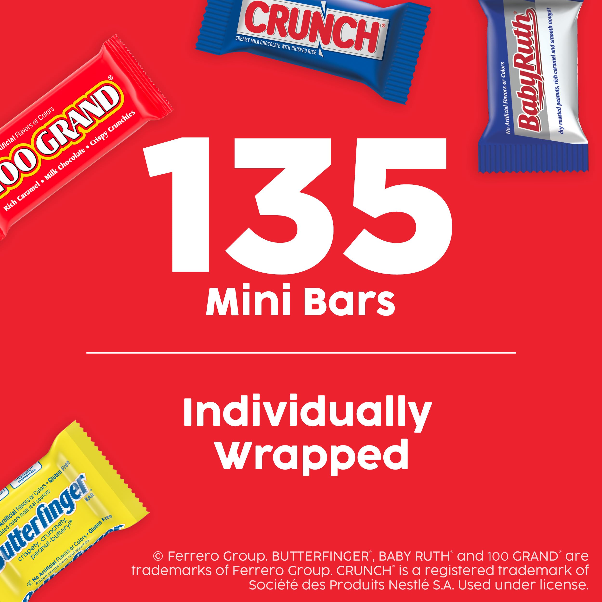 Assorted mini-bars variety pack displayed on a shelf.
