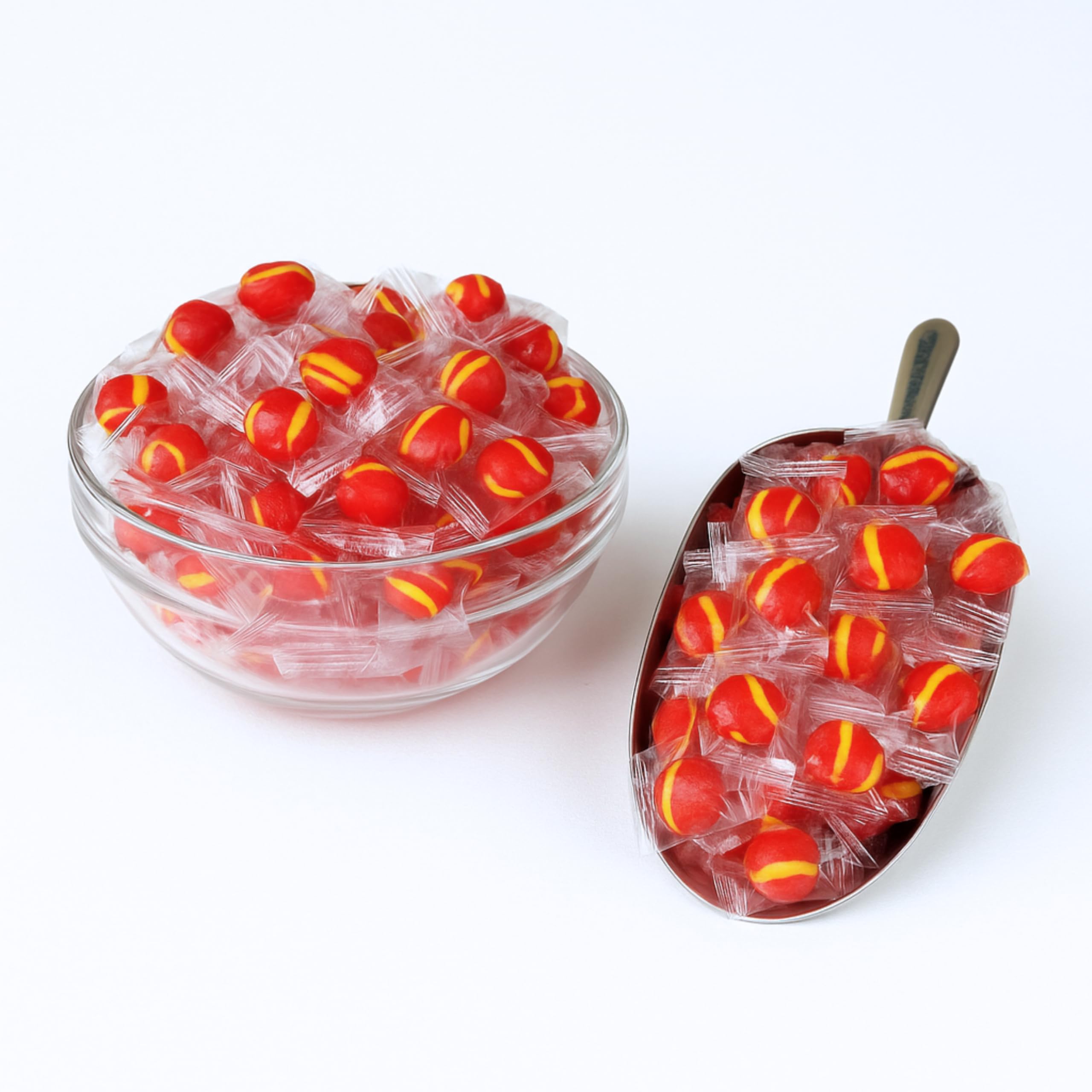 Assortit Cherry Balls, individually wrapped candies ideal for on-the-go freshness.