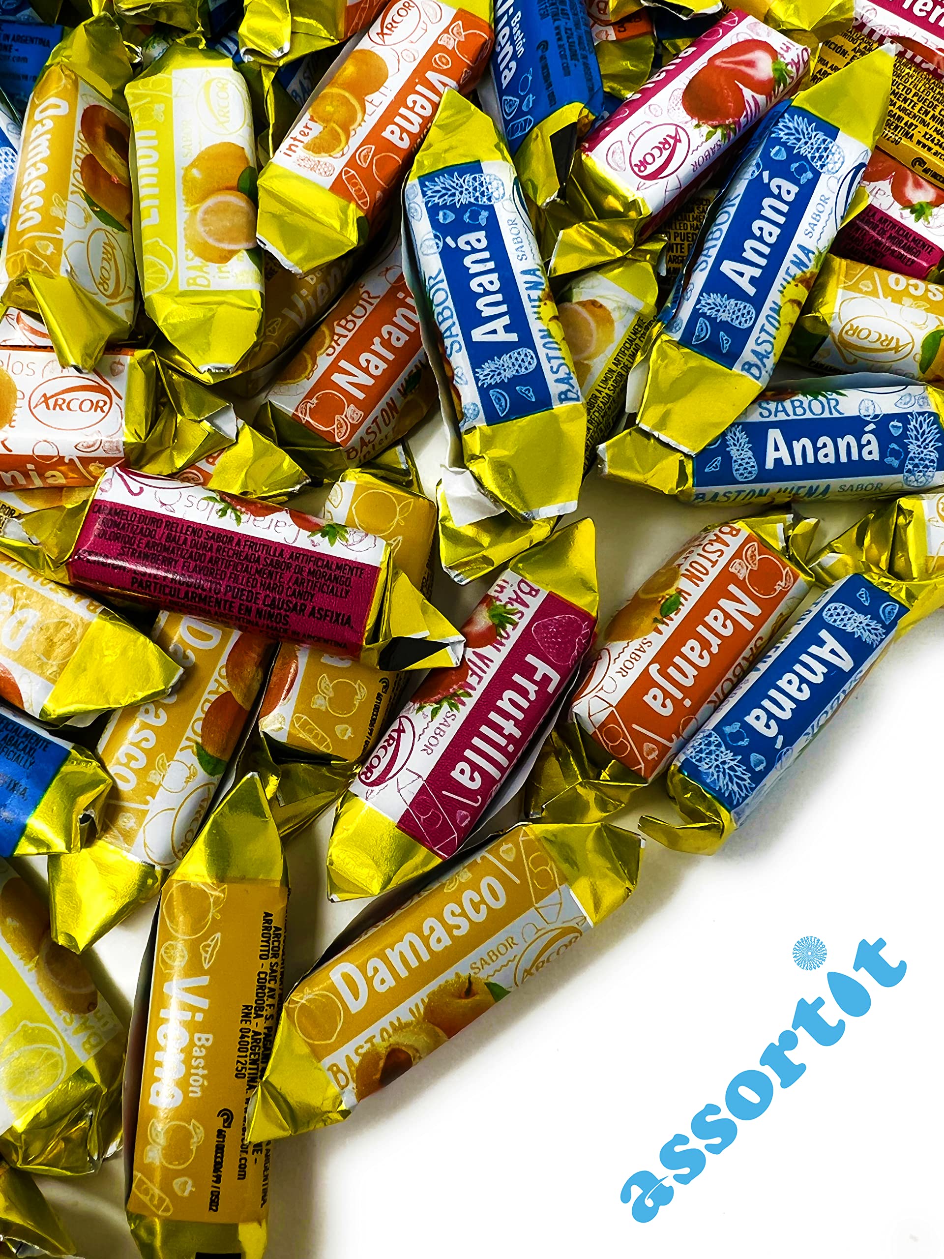 Assortit Lemon real-pulp candy, bright tartness perfect for after meals.