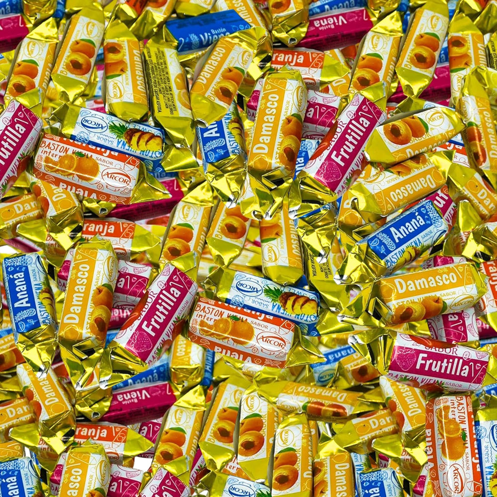 Assortit Peach real-pulp candy, individually wrapped for fresh, portable snacking.