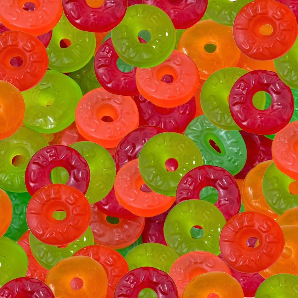 Assortit Life Savers collab fun-size packs on shelf display for bulk gifting.
