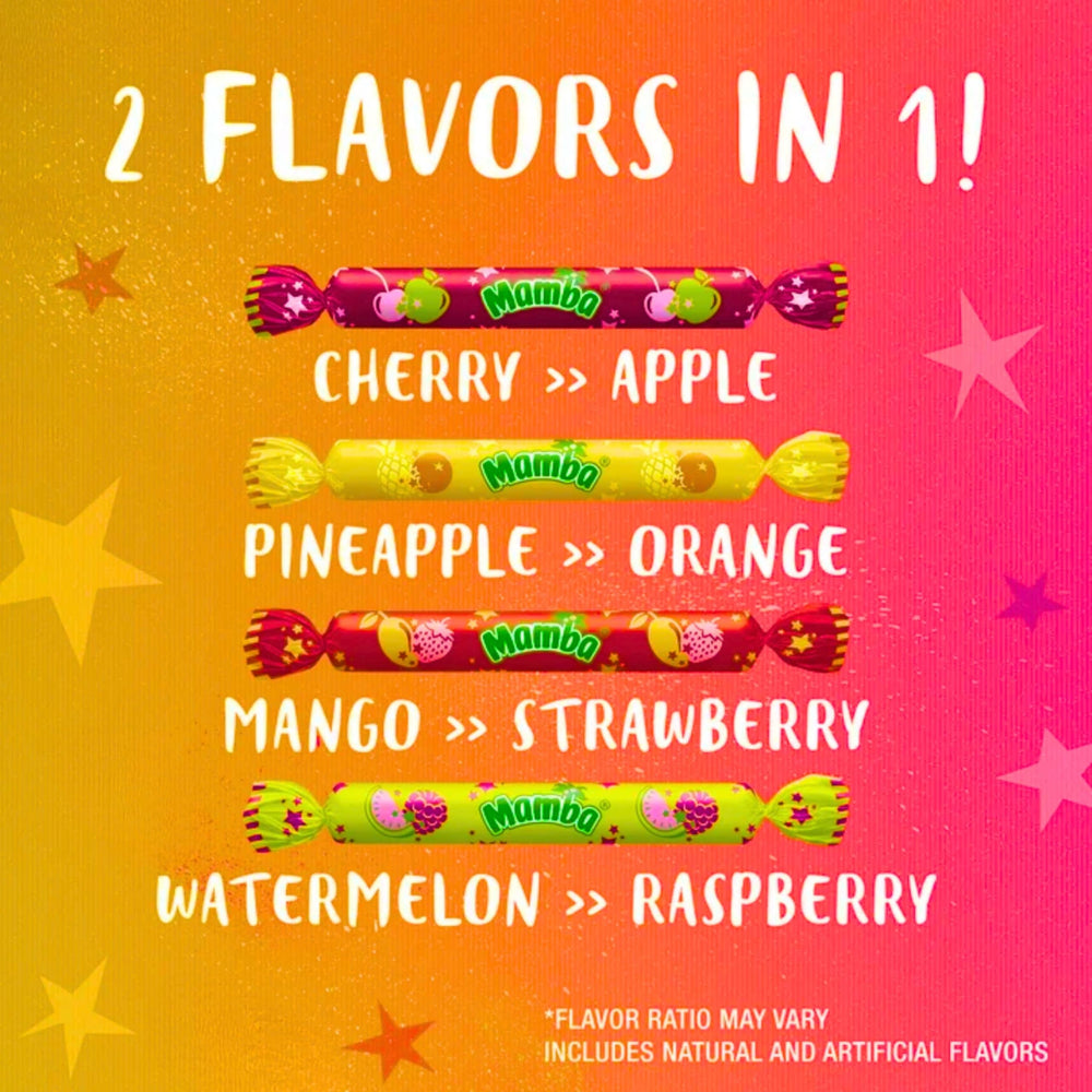 Assortit Mamba Chews are great for parties, desks, and classroom snacks.