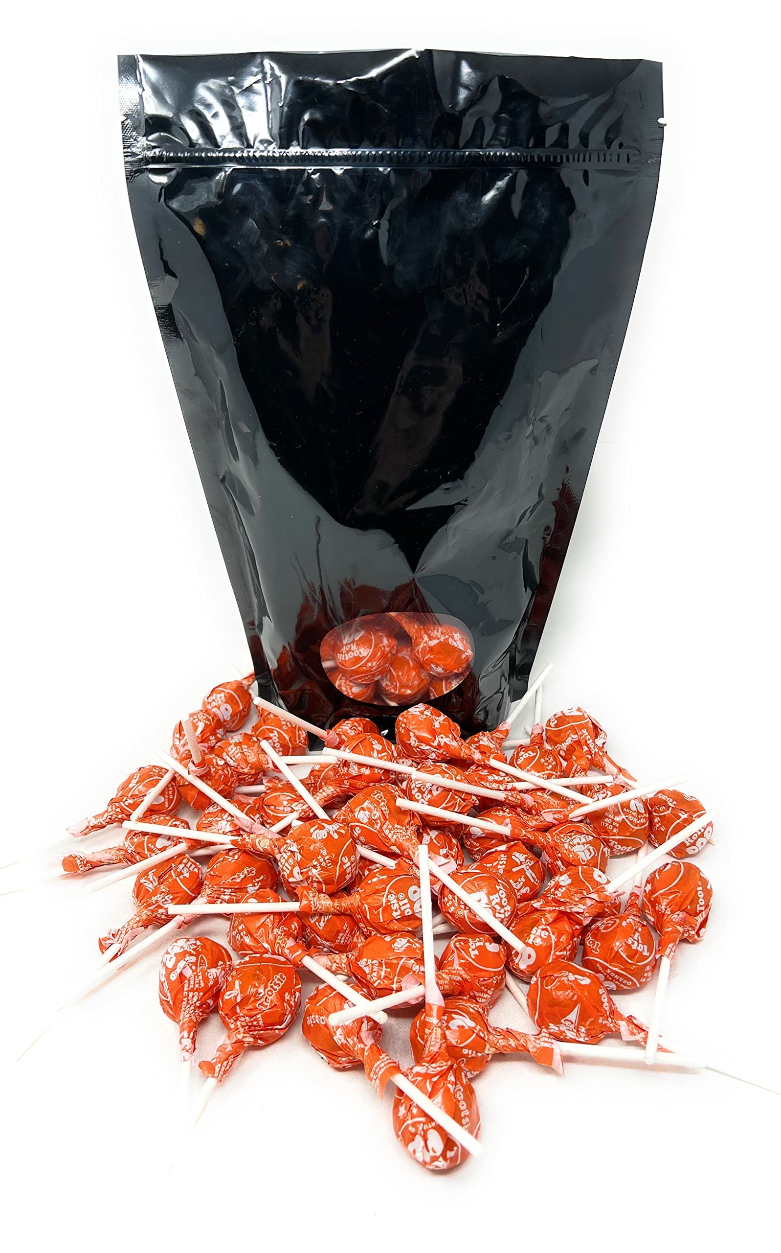 Assortit Orange Tootsie Pops as piñata filler for kids' parties