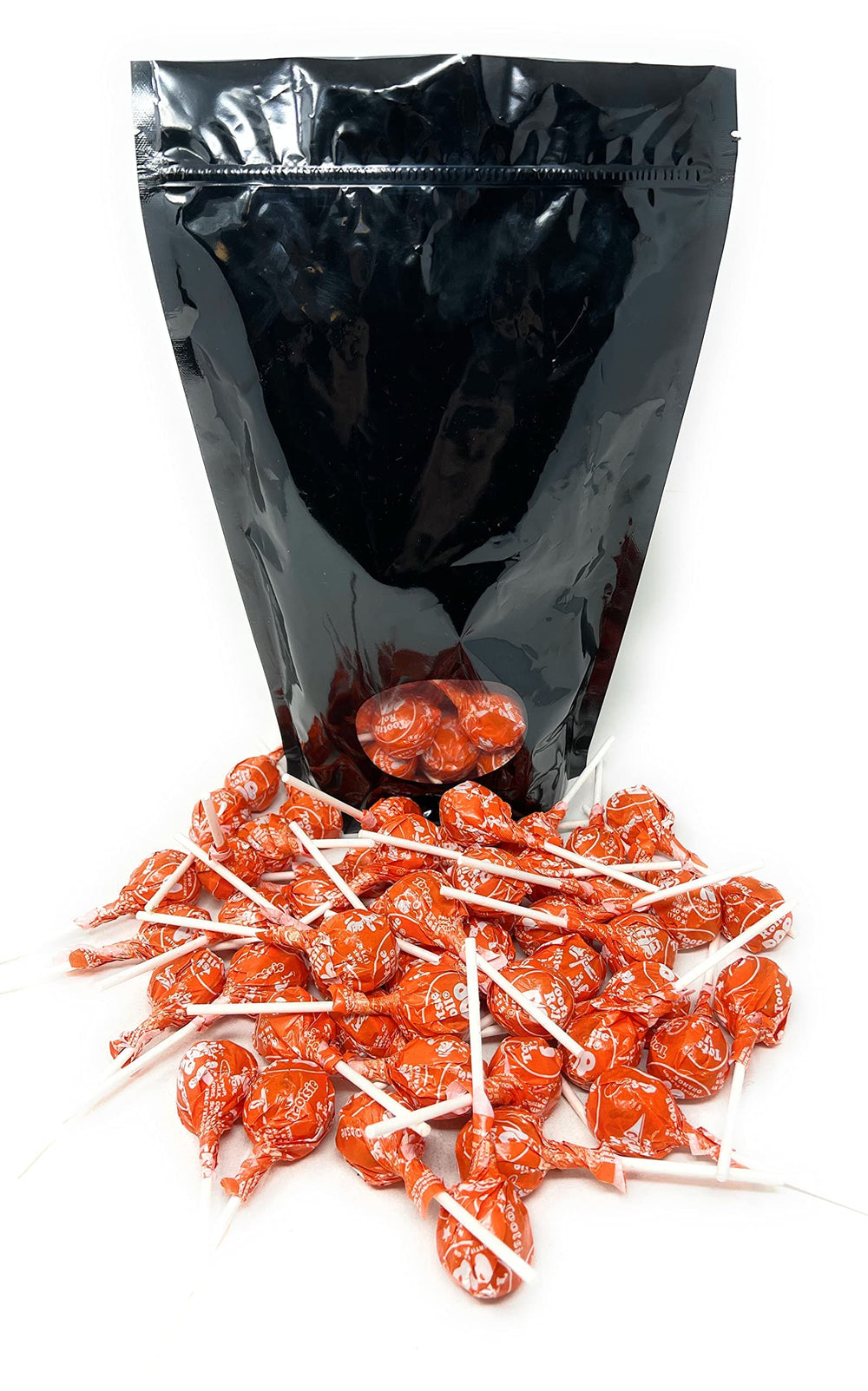 Assortit Orange Tootsie Pops as piñata filler for kids' parties