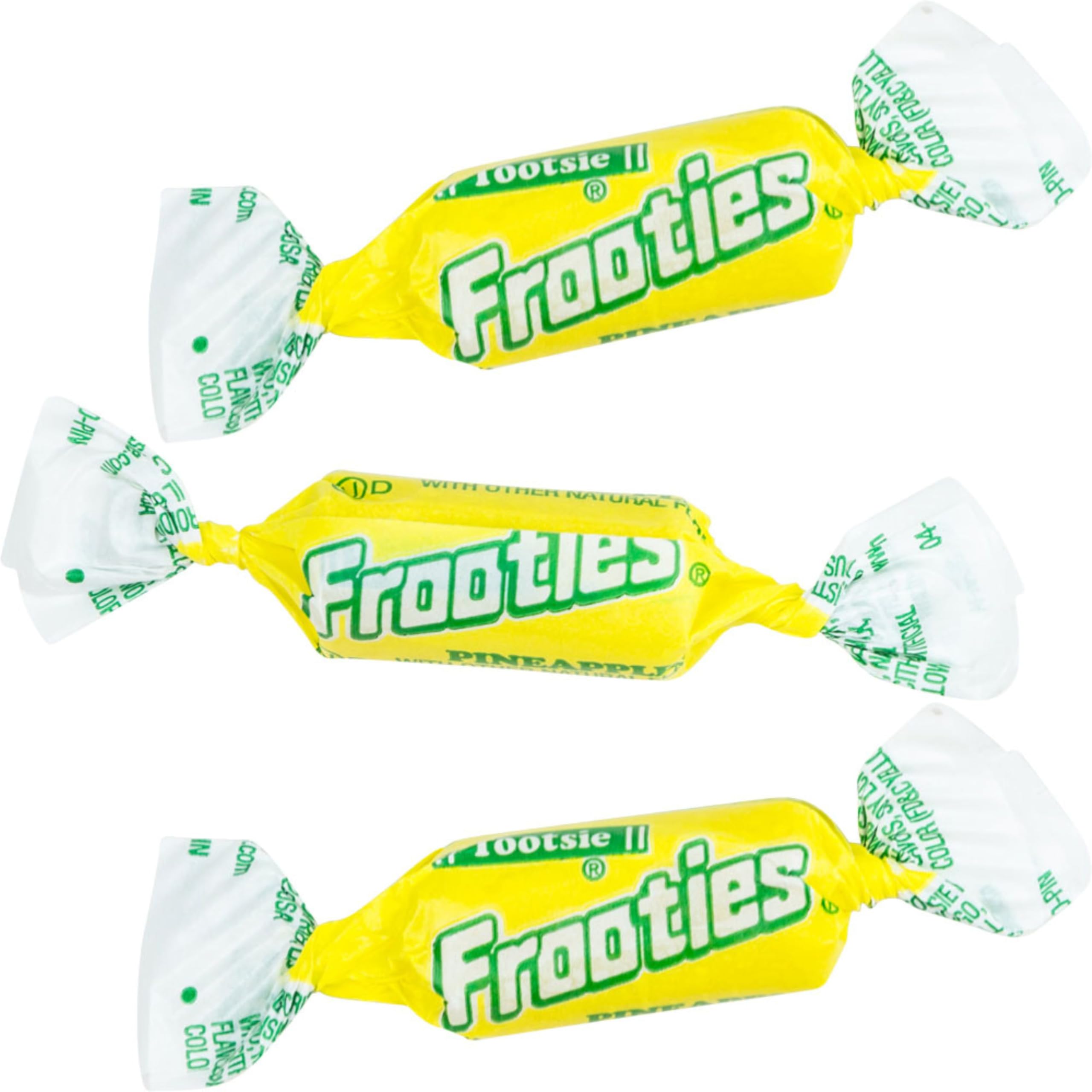 Assortit Pineapple Frooties individually wrapped candies ready for gifting.