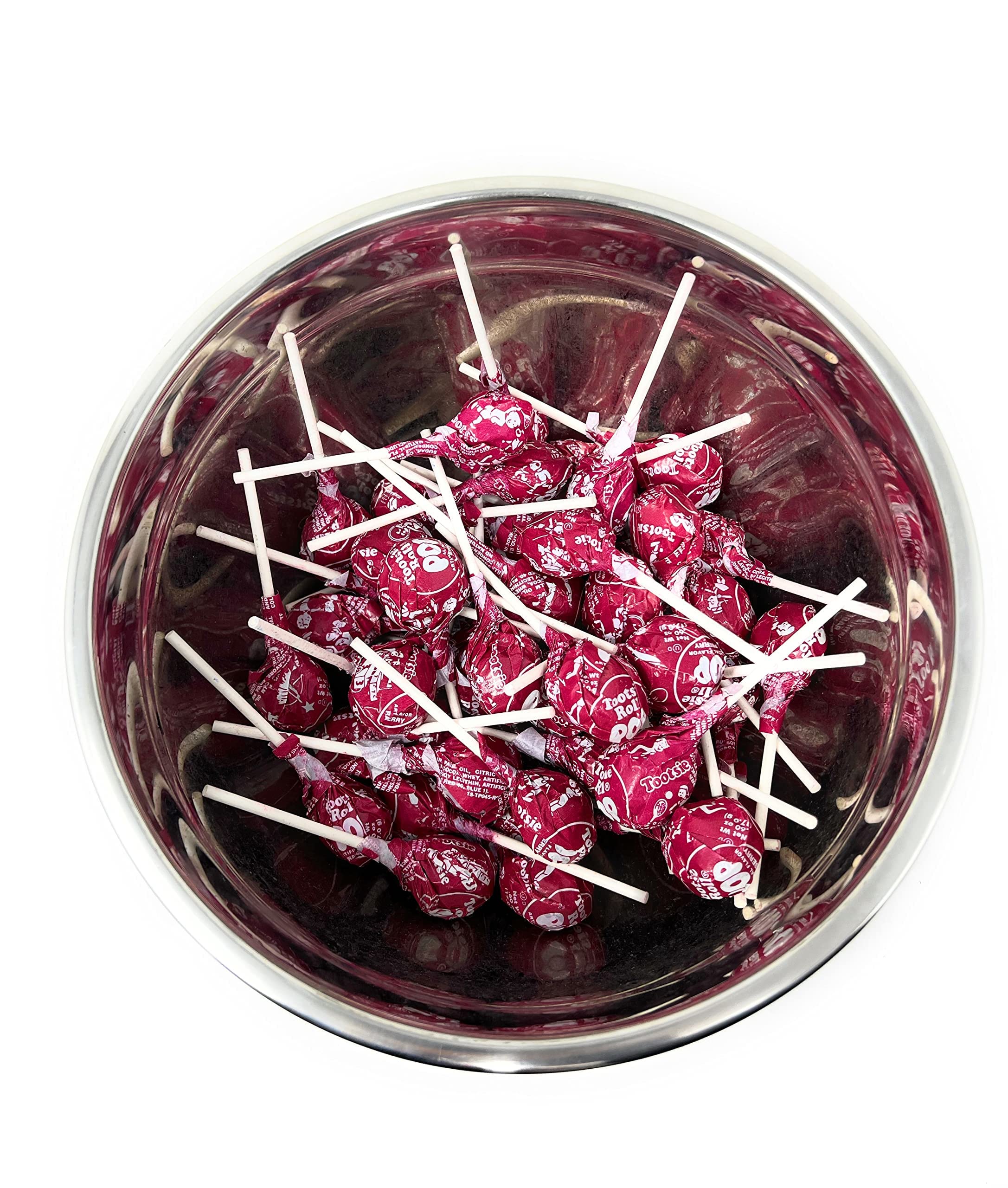 Assortit red raspberry lollies designed for goody bags at events.