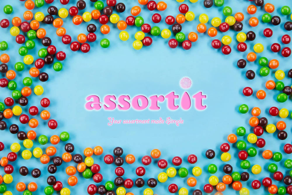 Assortit Skittles Collab kid-friendly candy for birthdays and Halloween treats.