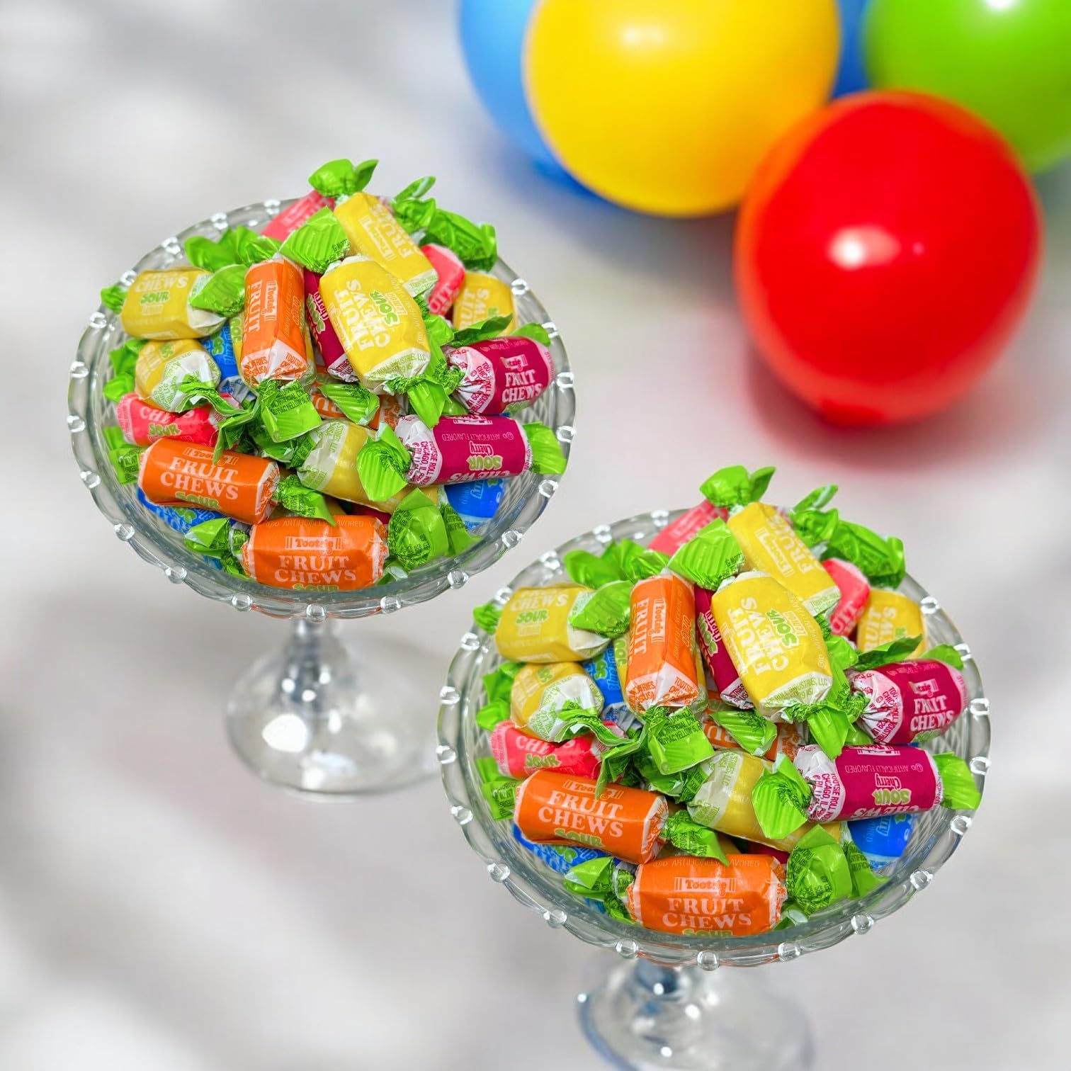 Assortit Sour Fruit Chews pinata party favors with tangy appeal.