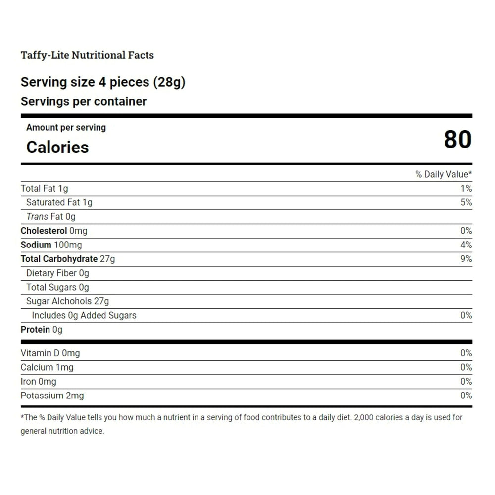 Individually wrapped sugar-free cinnamon taﬀy pieces for freshness